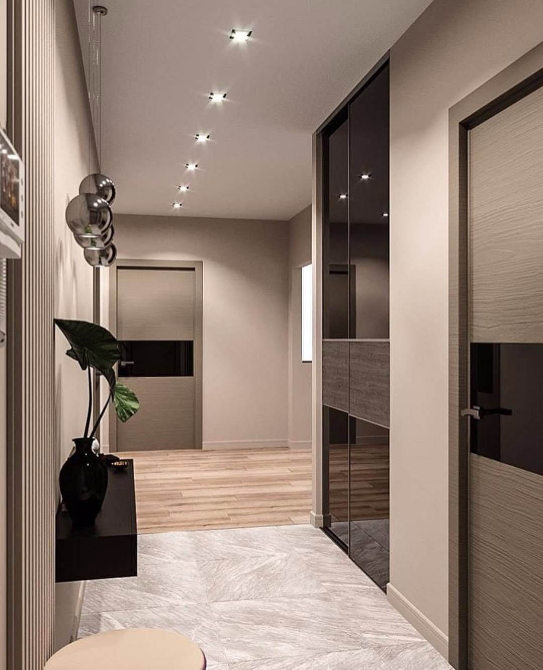 /Темный шкаф-купе в прихожую №333 со стеклом на заказ